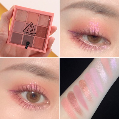 Bảng Phấn Mắt 3ce Trang Điểm Chuyên Nghiệp# Đĩa Smoothie Đào Mờ Ngọc Trai