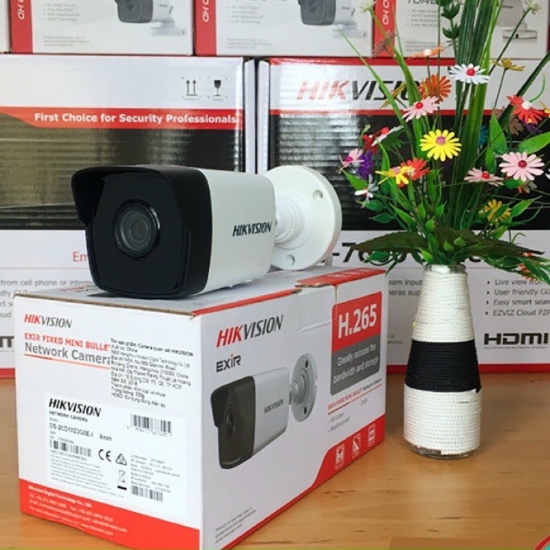 Camera IP 4MP thân trụ ngoài trời có mic, HIKVISION DS-2CD1043G0-IUF 1043 1023