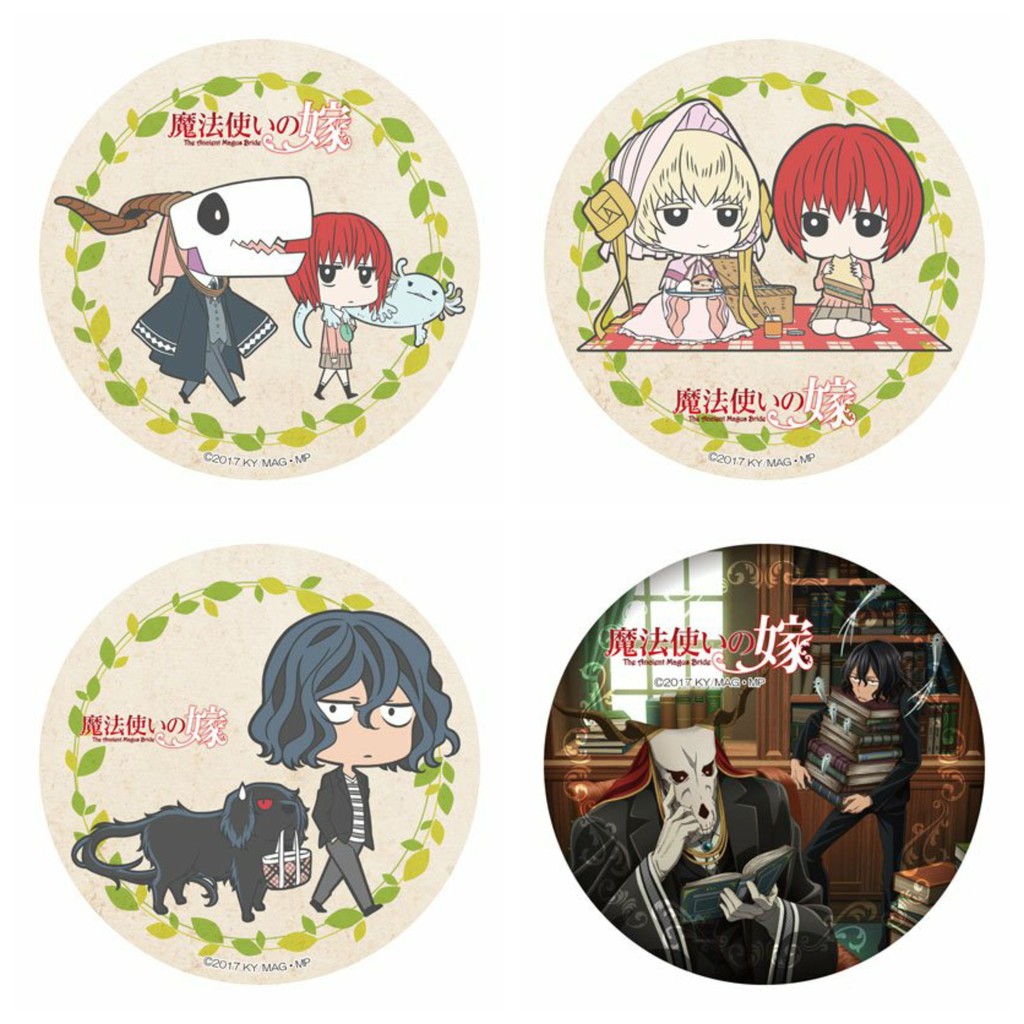 (VIỀN LÁ) Huy hiệu IN HÌNH Mahoutsukai no Yome Cô dâu của pháp sư anime chibi dễ thương tiện lợi