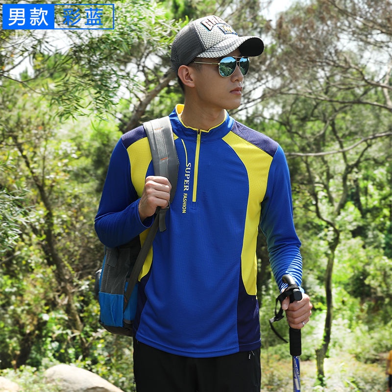 Áo Thun Leo Núi Tay Dài Khô Nhanh Cổ Đứng Thời Trang Cho Nam Và Nữ