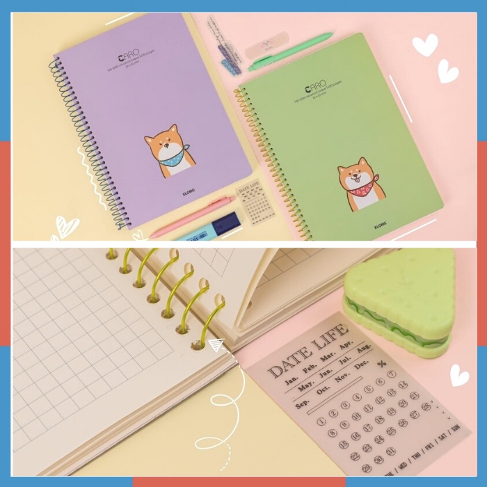 Sổ lò xo đơn Klong Caro  mm A4 - 200,300 trang; MS 590,591