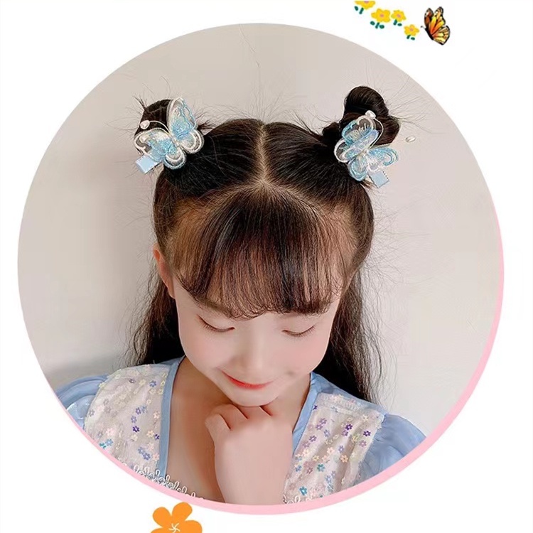 Set 2 Kẹp Tóc Hình Nơ / Bướm Ngọt Ngào Cho Bé Gái Trên 59 Tặng 5