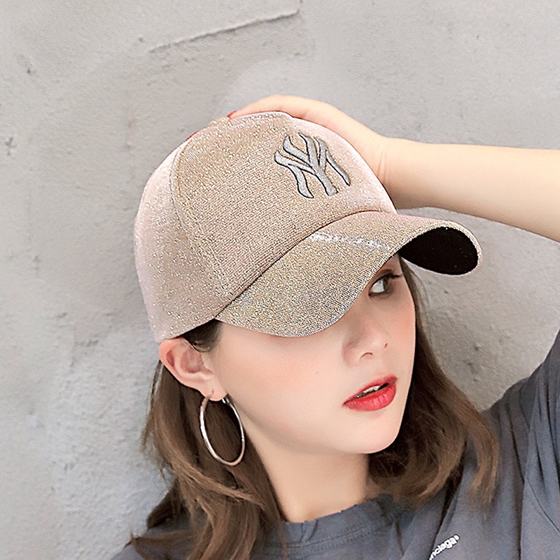 Mũ Lưỡi Trai Chống Nắng Đính Kim Sa In Chữ Phong Cách Hàn Quốc Cho Nam Nữ