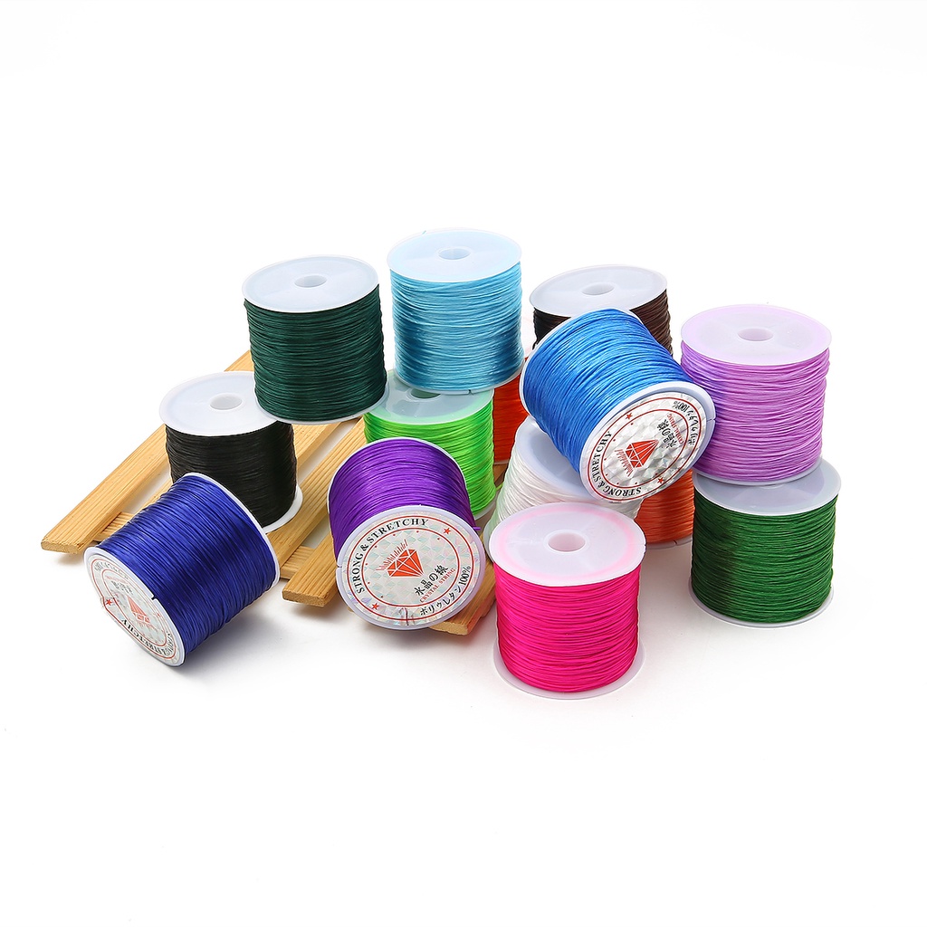 Cuộn dây co giãn BEADIA chiều dài 8m đường kính 0.7mm nhiều màu dùng làm trang sức thủ công