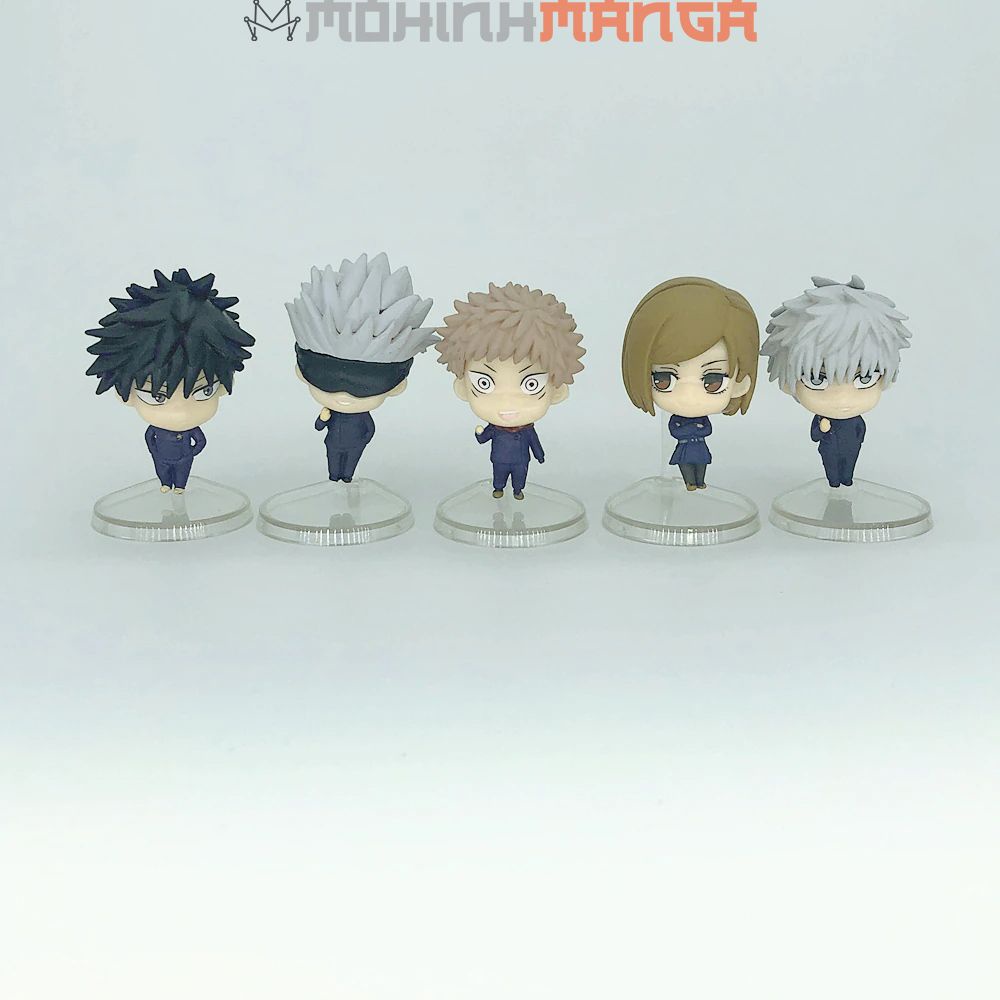 5 mô hình Jujutsu Kaisen chibi gồm Satoru Gojo Yuji Itadori Megumi Fushiguro Nobara Kugisaki Chút thuật hồi chiến