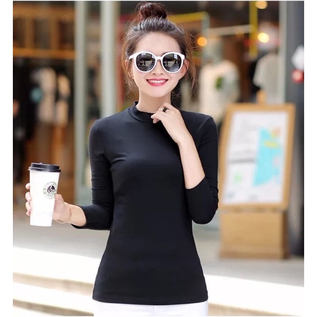 Áo giữ nhiệt THUN LẠNH  làm từ chất liệu thun, co giãn 4 chiều giúp bạn nữ thoải mái khi vận động