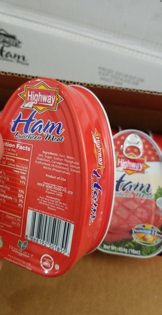 Thịt hộp Ham Luncheon Meat Hightway 454g hộp Ham của Mỹ