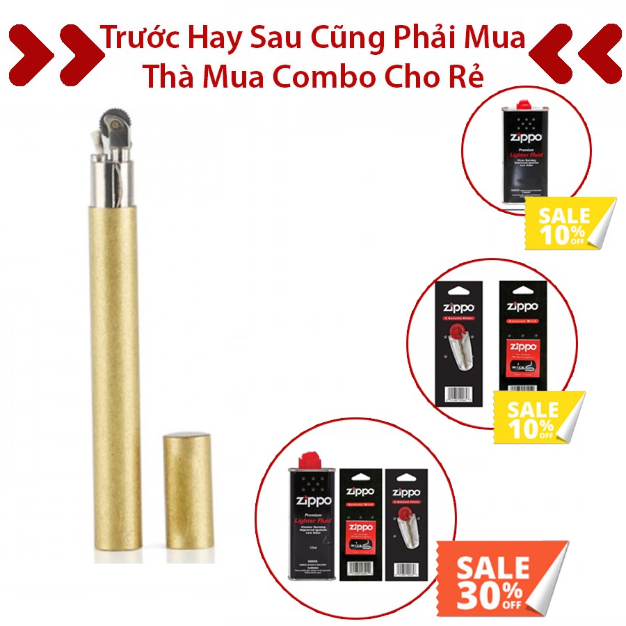 {HOT}  Quẹt Bật Khò Đánh Lửa  Kuboy 16 Ống Trụ Nhỏ Bằng Điếu th.uốc - Dùng xăg Bấc đ.á Như zipo