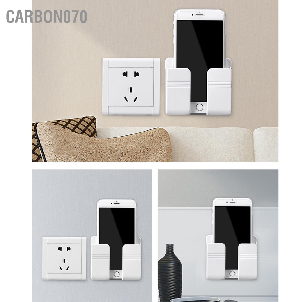Carbon070 Giá đỡ điện thoại treo tường Loại keo dán Đế sạc đa năng cho phòng ngủ Phòng khách tắm