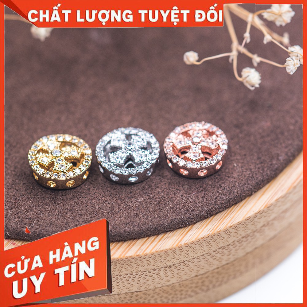 Charm Thánh giá hợp kim đính đá kết vòng chuỗi mân côi