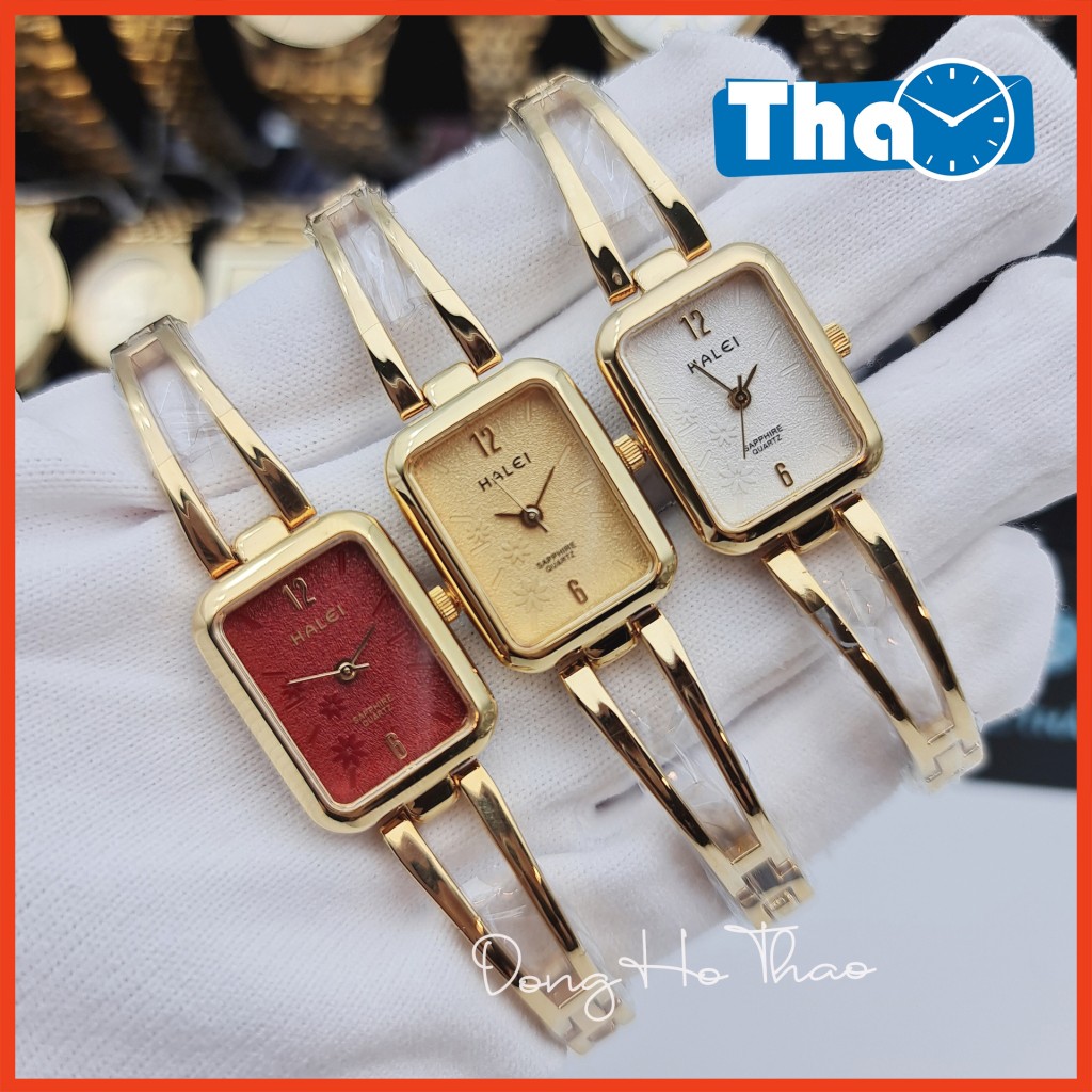 Đồng Hồ Nữ Dây Lắc Halei 5018 Mặt Chữ Nhật Đơn Giản Thanh Lịch