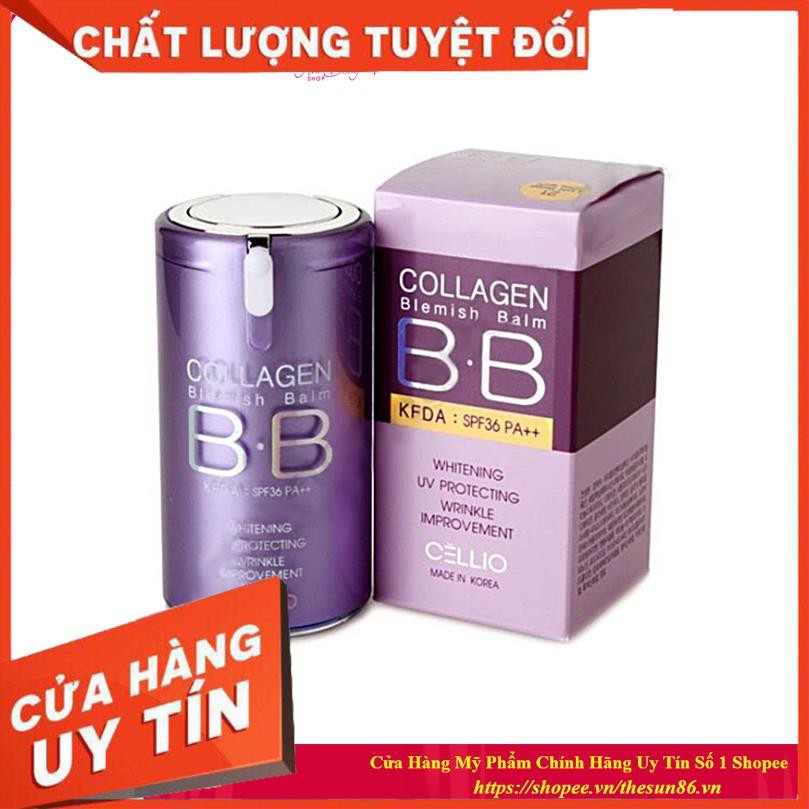 [Hàng Chính Hãng] Kem nền trang điểm chống nắng BB Cream Collagen Cellio SPF 40 PA++Hàn Quốc giúp da trắng sáng mịn màng