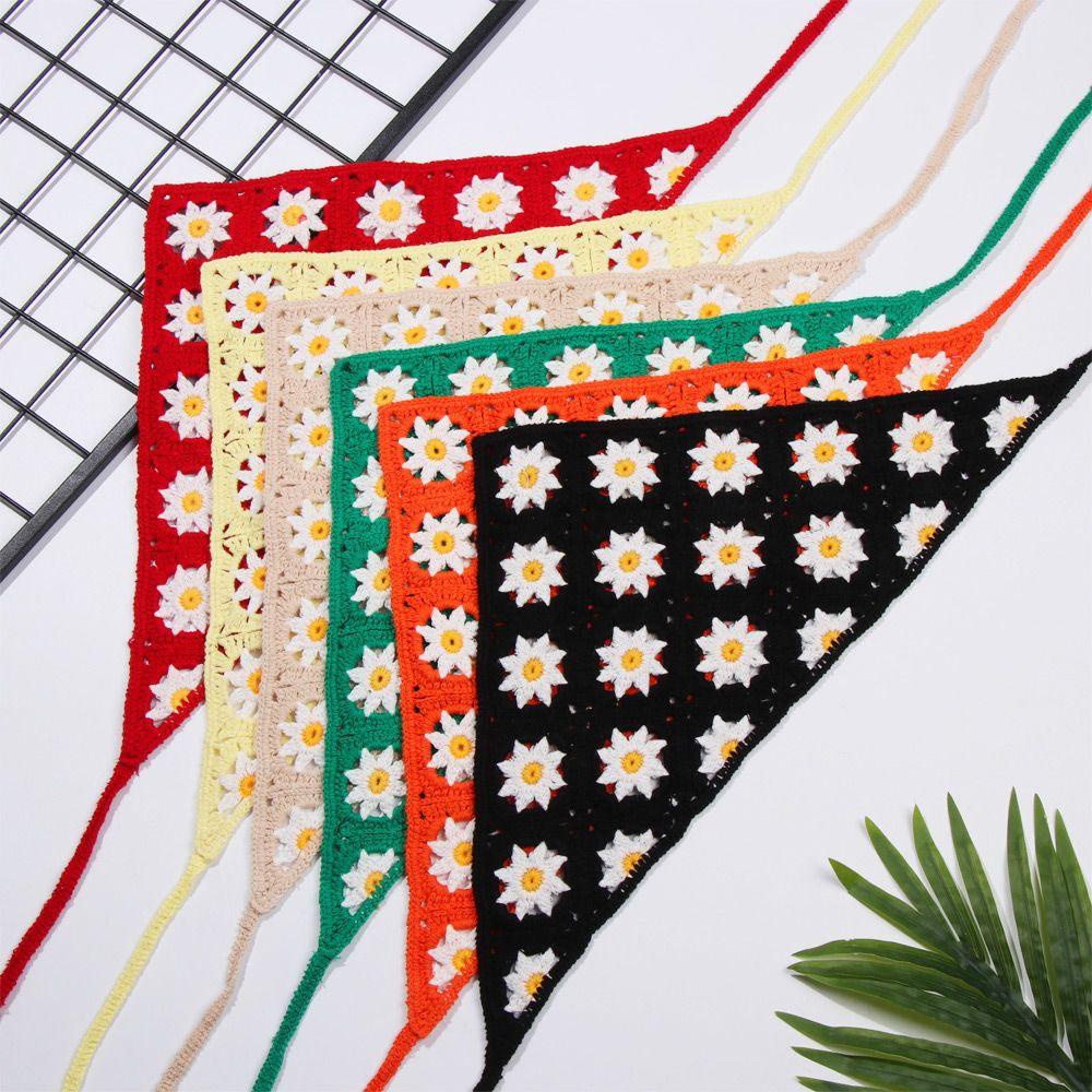 Băng Đô Cài Tóc Hình Tam Giác Bằng Vải Thêu Hoa