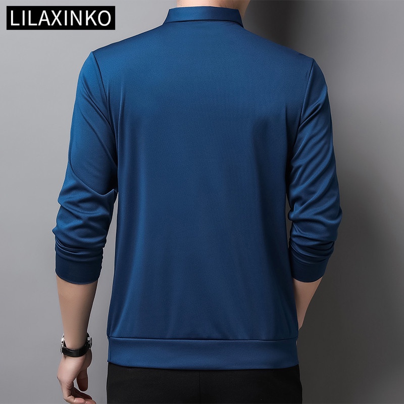 Áo thun polo tay dài màu trơn với 5 màu bắt mắt cá tính hợp thời trang dành cho nam