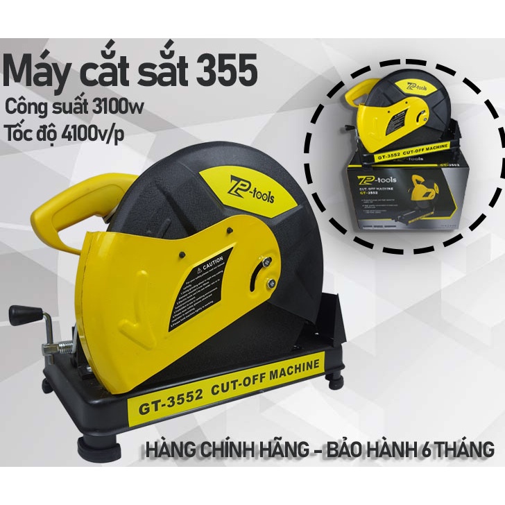 Máy cắt sắt. Máy cắt bàn công suất lớn 3100W, tốc độ 4100V/P. Hàng chính hãng BH 6 tháng. Tặng kèm lưỡi 350mm GT3552