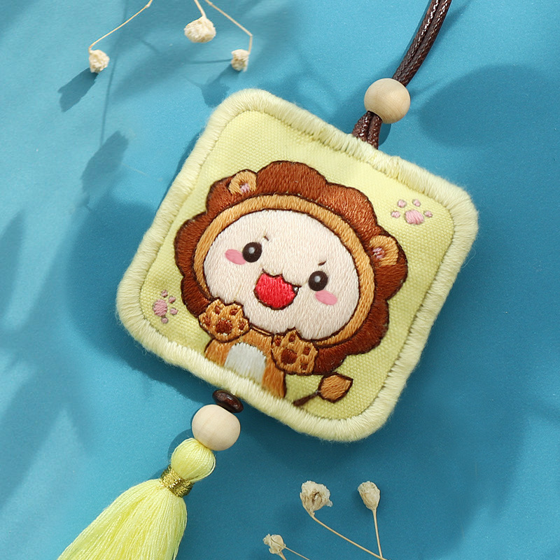 Thêu Handmade/Phụ Kiện/Túi thơm tự thêu họa tiết dễ thương ngộ nghĩnh làm quà tặng bạn trai hoặc trang trí ô tô