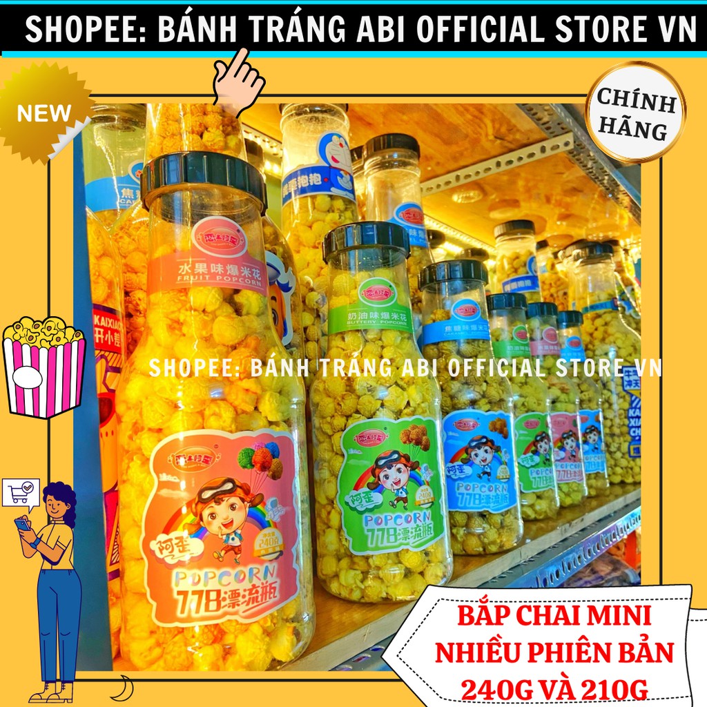 [BẮP CHAI SIZE MINI NHIỀU LOẠI] BÌNH BỎNG NGÔ BẮP RANG SIZE 240GR HOT TREND