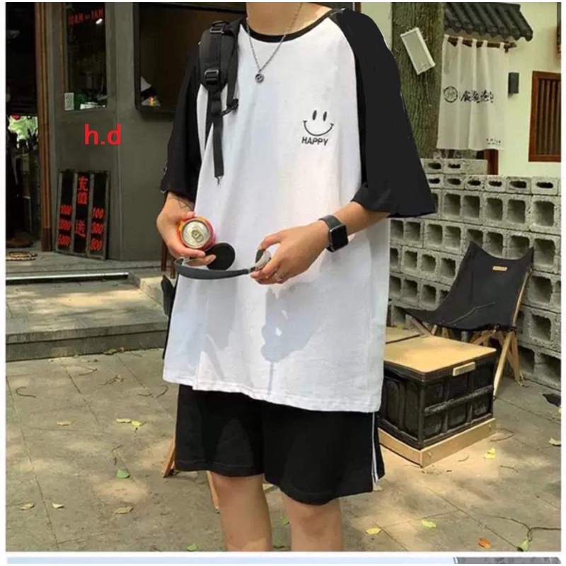 Bộ áo happy+quần đùi ba sọc HĐ12