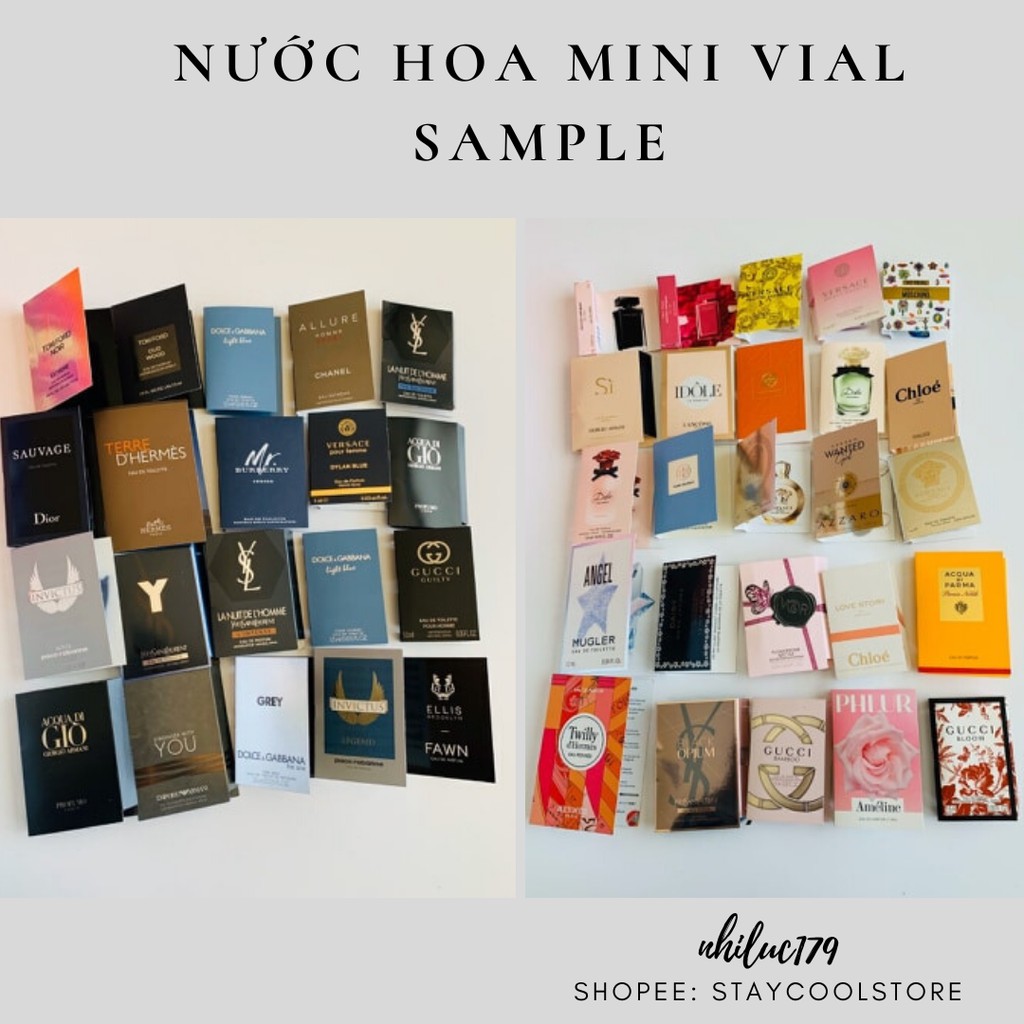 🌸🌺🌷Nước hoa Vial Sample- Mẫu thử các hương nước hoa danh tiếng