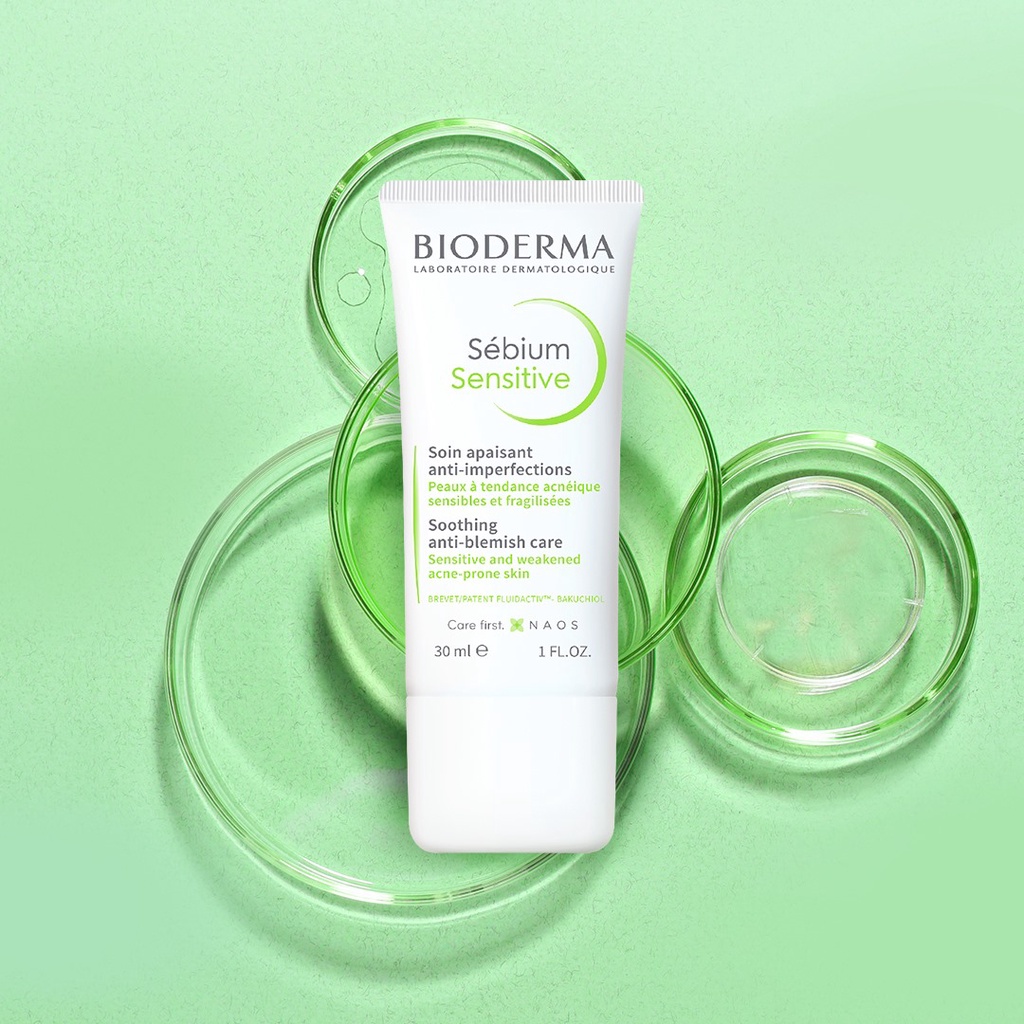 Kem dưỡng ẩm Bioderma Sebium Sensitive Soothing Anti-Blemish Care 30ml dành cho da mụn, nhạy cảm - MINH HÀ cosmetics