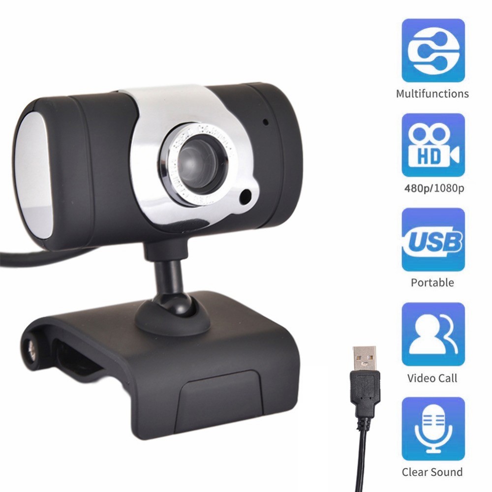 HD Webcam 480P, Quay video Camera USB, Micrô tích hợp Webcam, Dành cho Máy tính PC Máy tính xách tay Webcam USB