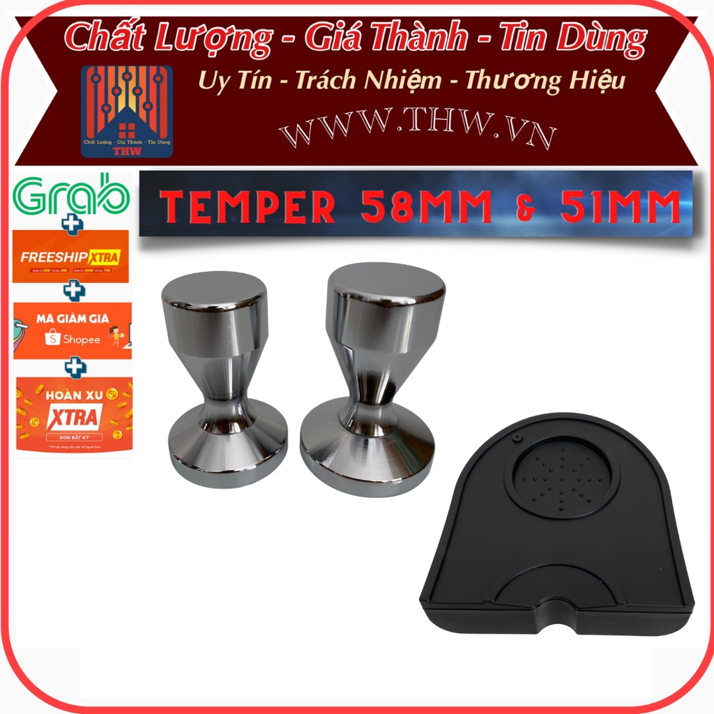 |THW GROUP| Phụ kiện máy pha cà phê, nén cà phê, temper, inox, thép không gỉ, tay nén 51mm và 58mm