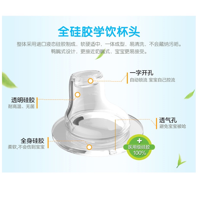 Bình Uống Nước Đầu Phẳng 5CM Bằng Silicone Dành Cho Bé