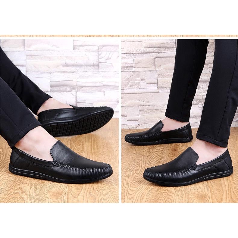 Giày Lười Da Nam, Phom Dáng Bắt Mắt, Thiết Kế Giữ Phom, Da Mềm. Đế Cao Su GD18B