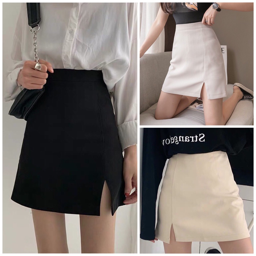[🎁TẶNG QUÀ TRI ÂN]Chân váy A nữ thời trang công sở xẻ tà ngắn thanh lịch cho nữ | BigBuy360 - bigbuy360.vn