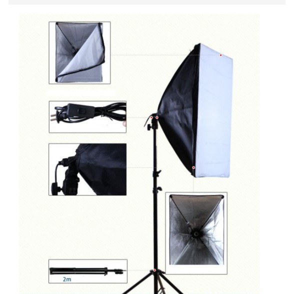 Đèn livestream - Bộ Đèn Studio XT5A Có Remote - Kèm Softbox 50x70cm, Chân Đèn 2m, Bóng Led Bulb 150W