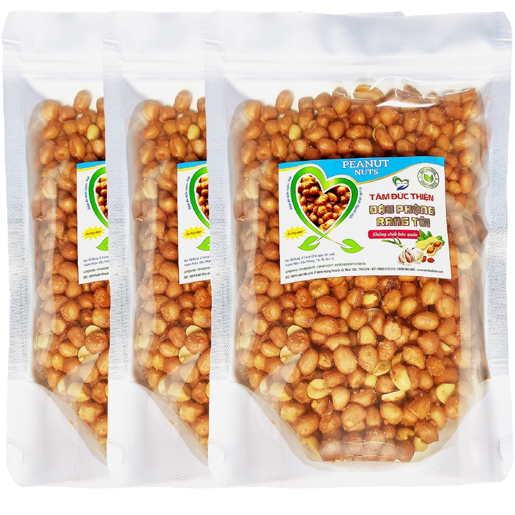 Combo 1K500GR Đậu Phộng Rang Tỏi Ớt Tâm Đức Thiện (3 x Túi 500GR)