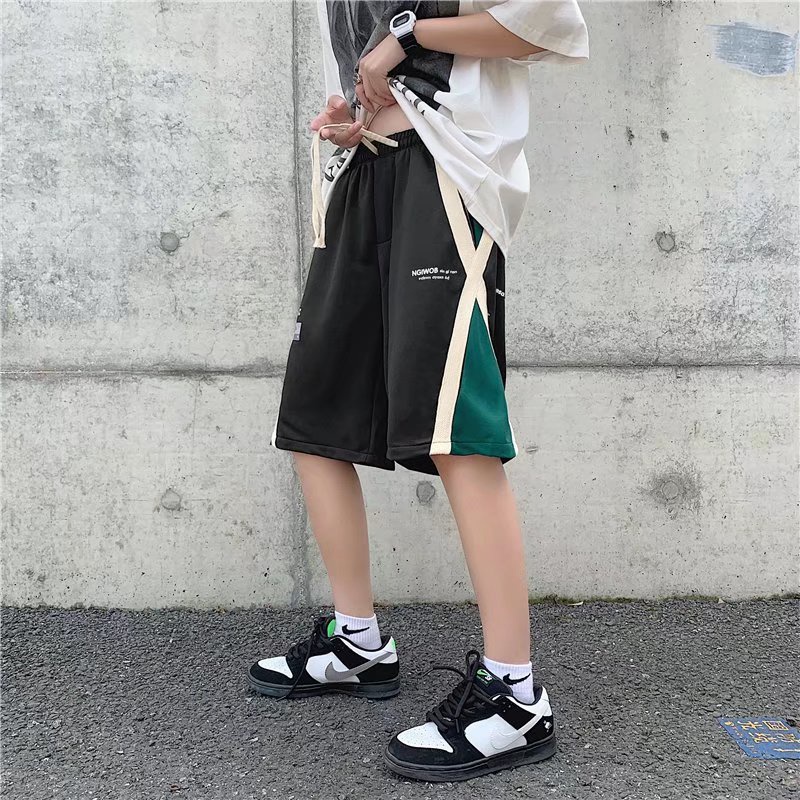 【M-3XL】Quần Short Thể Thao Dáng Rộng Phối Màu Tương Phản Đơn Giản Thời Trang Mùa Hè Hàn Quốc Cho Nam