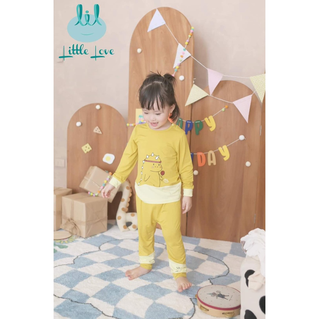 Bộ dài tay Little Love vải tăm, smoothy size 6m- 4Y