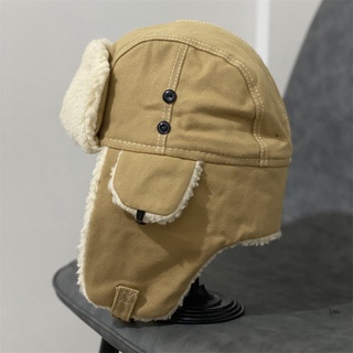 Mũ Lông Cừu Dày Dặn Giữ Ấm Tai Chống Gió Thời Trang Thu Đông Cho Nam Và Nữ