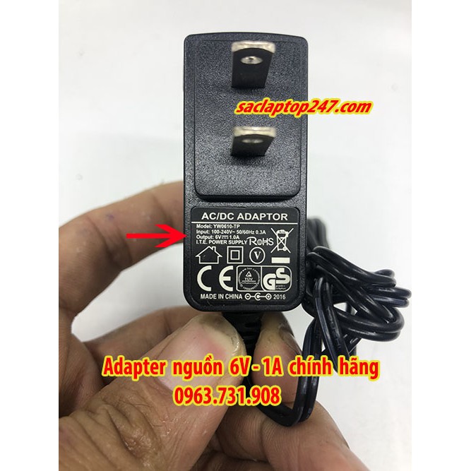 Adapter nguồn 6V 1A chính hãng