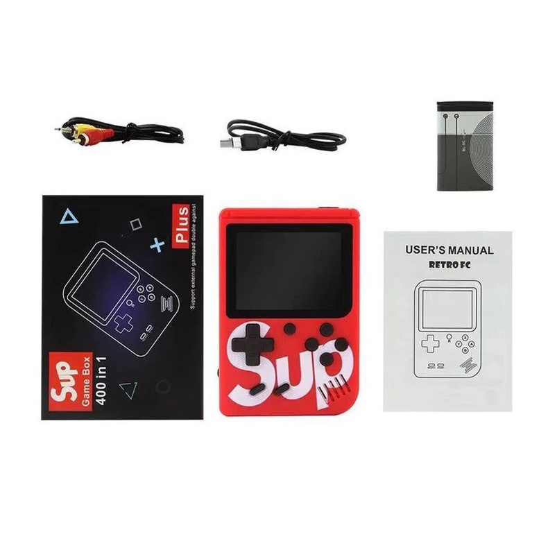 Máy chơi game cầm tay SUP 400 in 1, máy điện tử 4 nút cổ điển