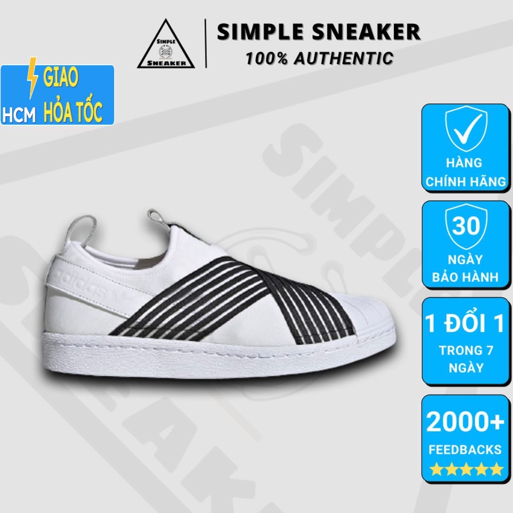 Giày Nữ Superstar 💙FREESHIP💙 Adidas Superstar Slip On Chính Hãng - Giày Sneaker Nữ Không Dây Chuẩn Auth [CG6013]