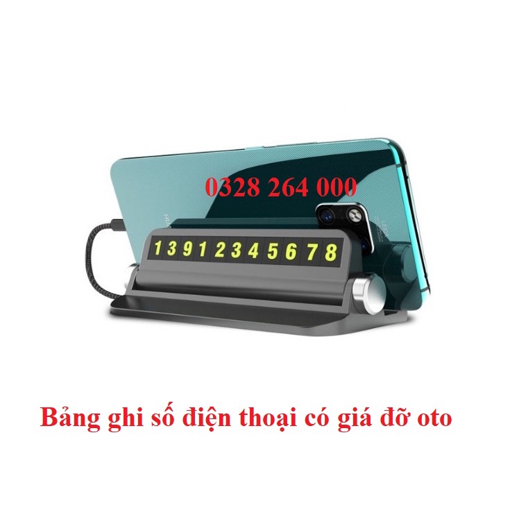Bảng ghi số điện thoại gắn taplo Ô Tô, Xe Hơi - Loại có giá đỡ điện thoại PKN-0009