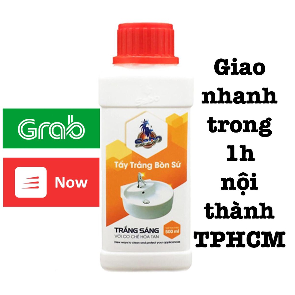 Chai tẩy bồn cầu SABO-S, tẩy trắng bồn sứ, gạch men ố vàng, bám cặn canxi lâu ngày chai 500ml, mùi dịu nhẹ