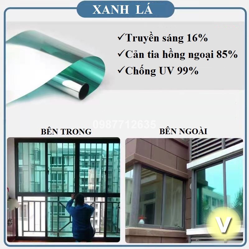 [ĐỦ SIZE] Giấy Dán Kính Phản Quang Cách Nhiệt, Phim dán kính 1 chiều chống nắng