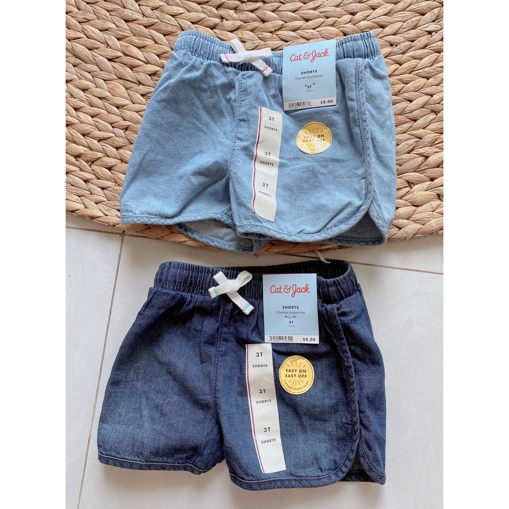 P86 Quần short jeans C@at&J@ack size 1-5T bé gái (vải jeans mềm)