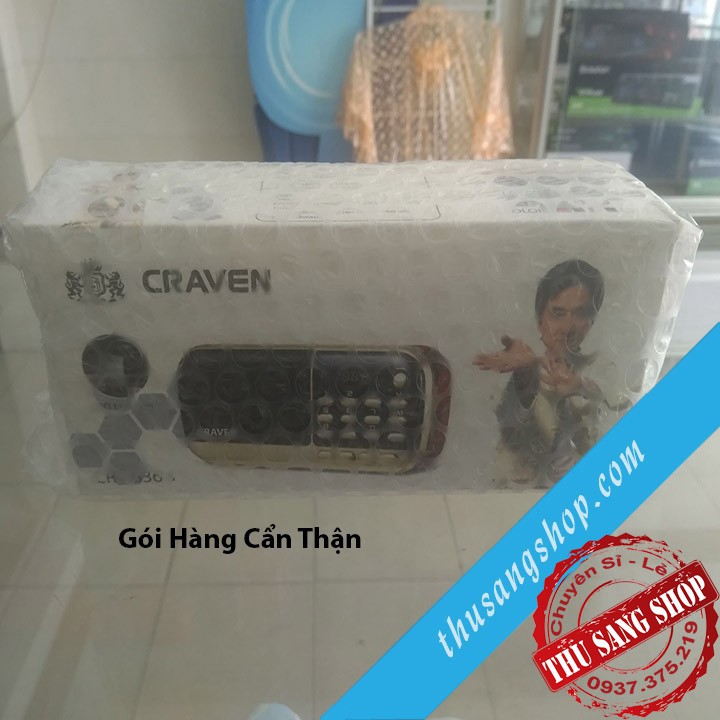 [Tặng Sạc] Loa nghe nhạc mini Craven CR-836S, 836S Nghe Nhạc Thẻ Nhớ, USB, FM Có Đèn PIN, Cắm Tai Nghe