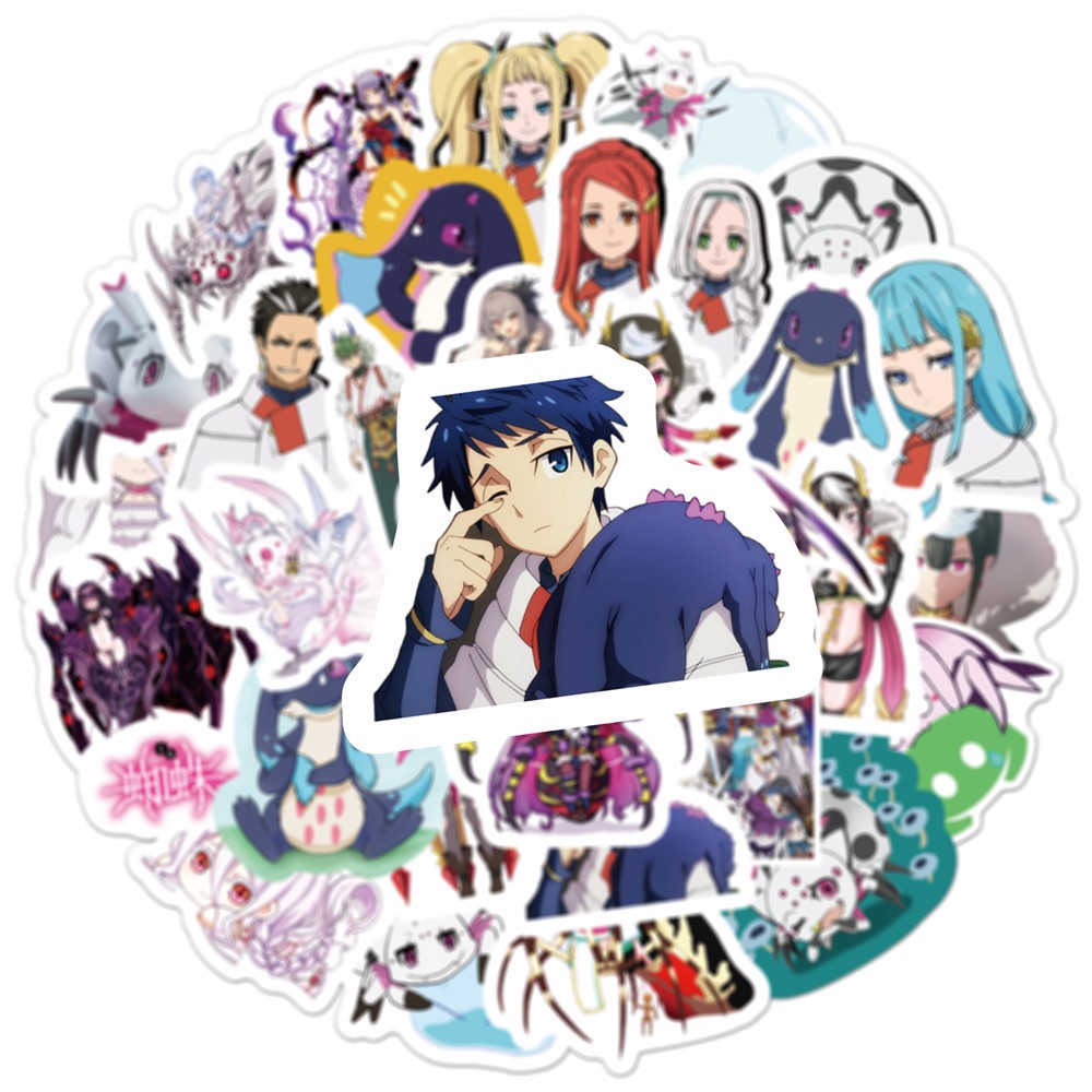 Set 50 miếng dán PVC phong cách phim So I 'M A Spider So What xinh xắn dùng trang trí