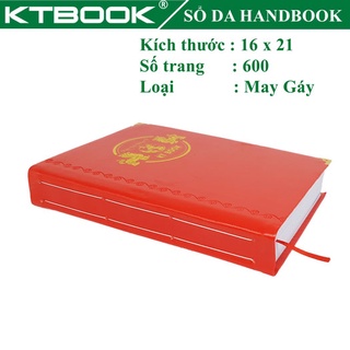 Sổ ghi chép bìa da ktbook handbook cao cấp 600 trang size A5 ruột giấy in caro có may gáy