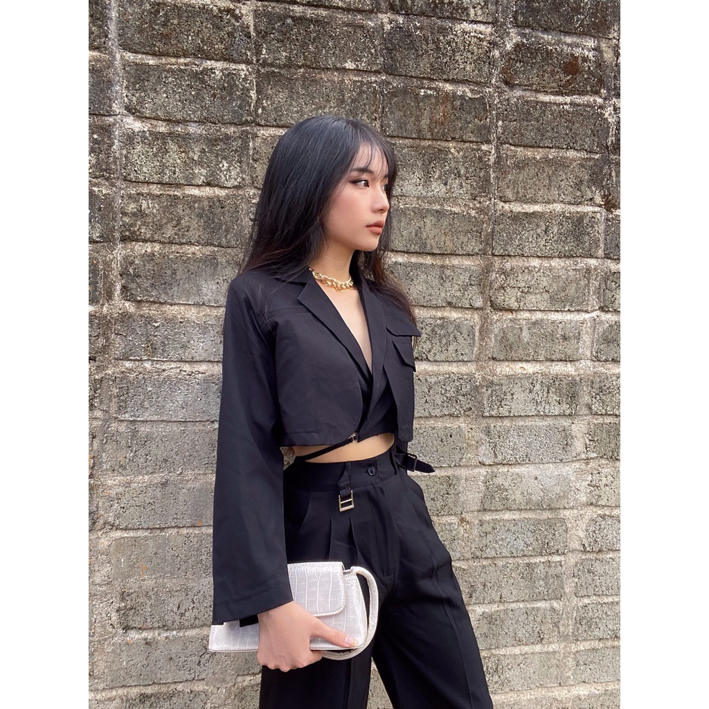 [HÌNH THẬT ĐỘC QUYỀN CUBEDLEMON] Áo vest croptop ulzzang thắt dây eo