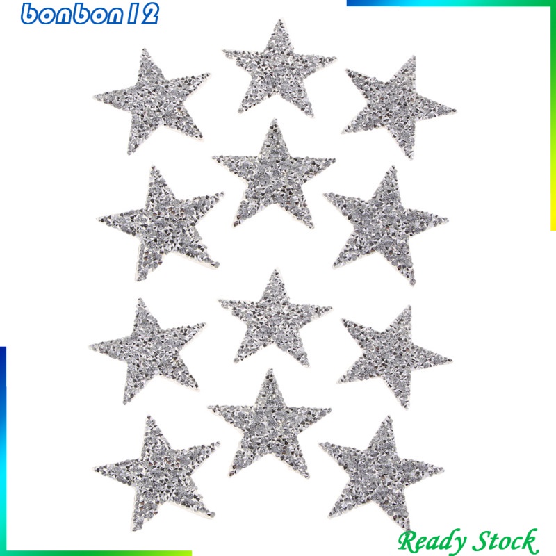 Set Sticker Ủi Thêu Hình Ngôi Sao Đính Pha Lê