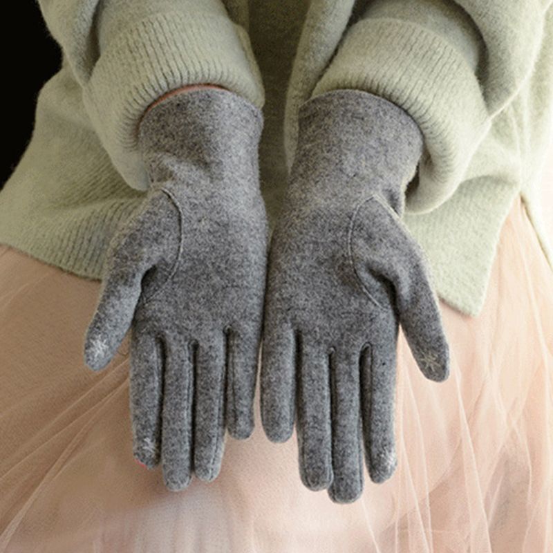 Găng Tay Len Giả Thêu Họa Tiết Xinh Xắn Cho Nữ