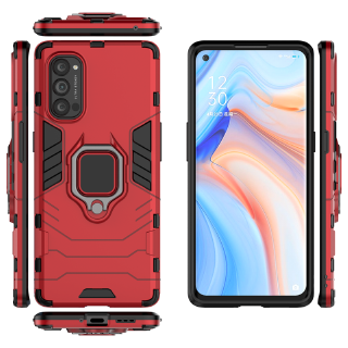 OPPO Reno 4 3 Pro 5G/ Reno 4 Pro 4G / Find X2 Pro / Find X2 Lite / Find X2 Neo Back Cover 2 in 1 Armor Magnetic Ring Bracket Hard Case Shockproof Casing
