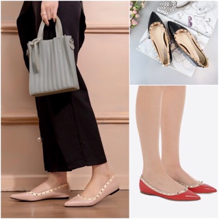 Giày búp bê mũi nhọn Đinh tán không gỉ sét