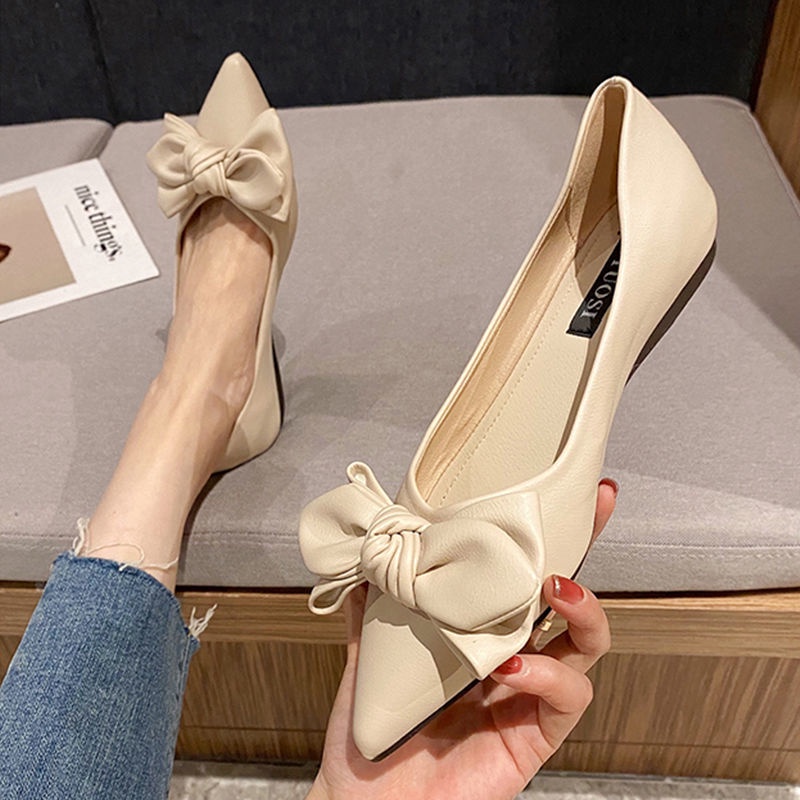 Giày Búp Bê Nữ Đính Nơ Thời Trang Hàn Quốc Xinh Xắn